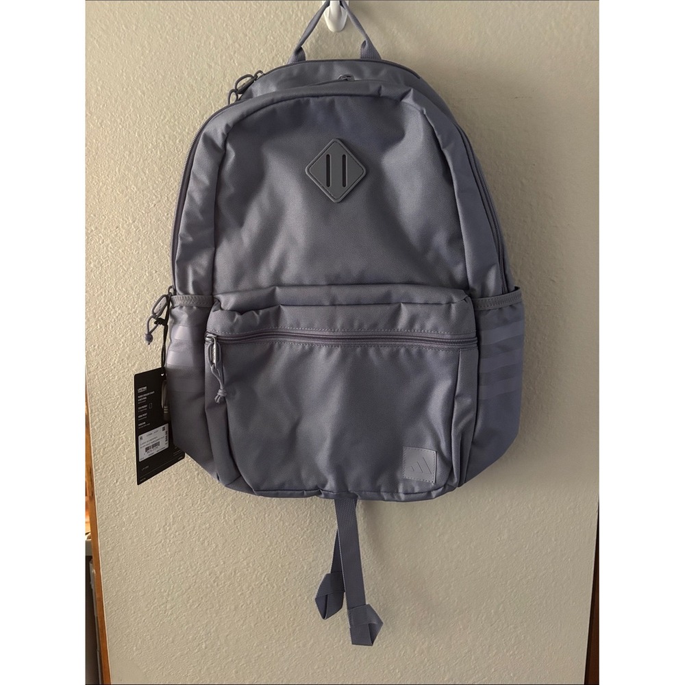 Adidas Classic 3S 5 Laptop Backpack Purple/Gray 19" Travel School GIFT NEW - Picture 11 of 11
